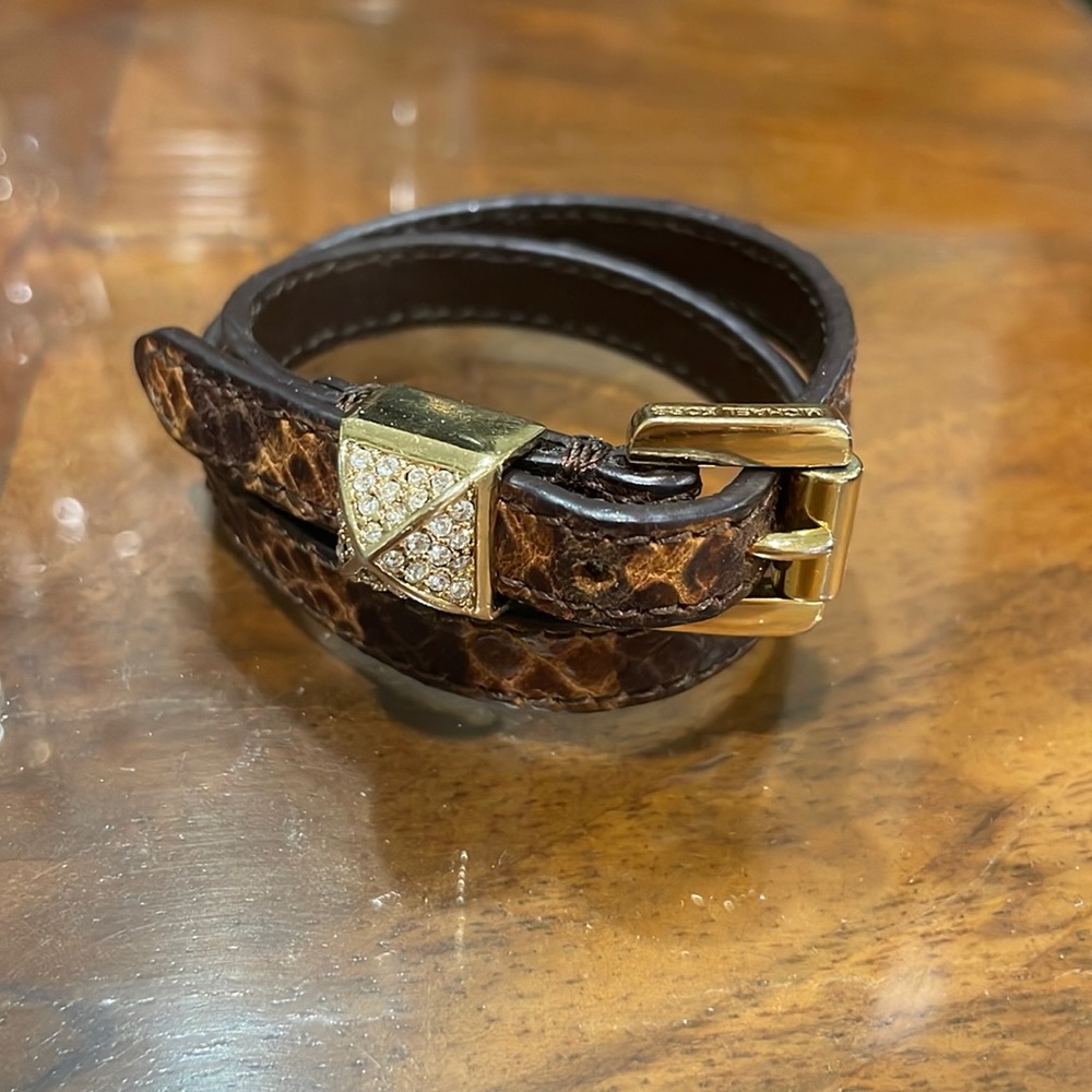 Michael Kors Leather Snake Wrap Bracelet